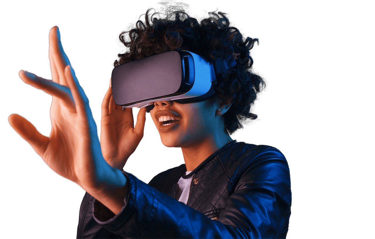 A person wearing a headset