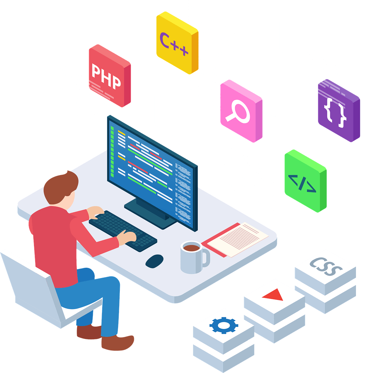 An illustration of a developer